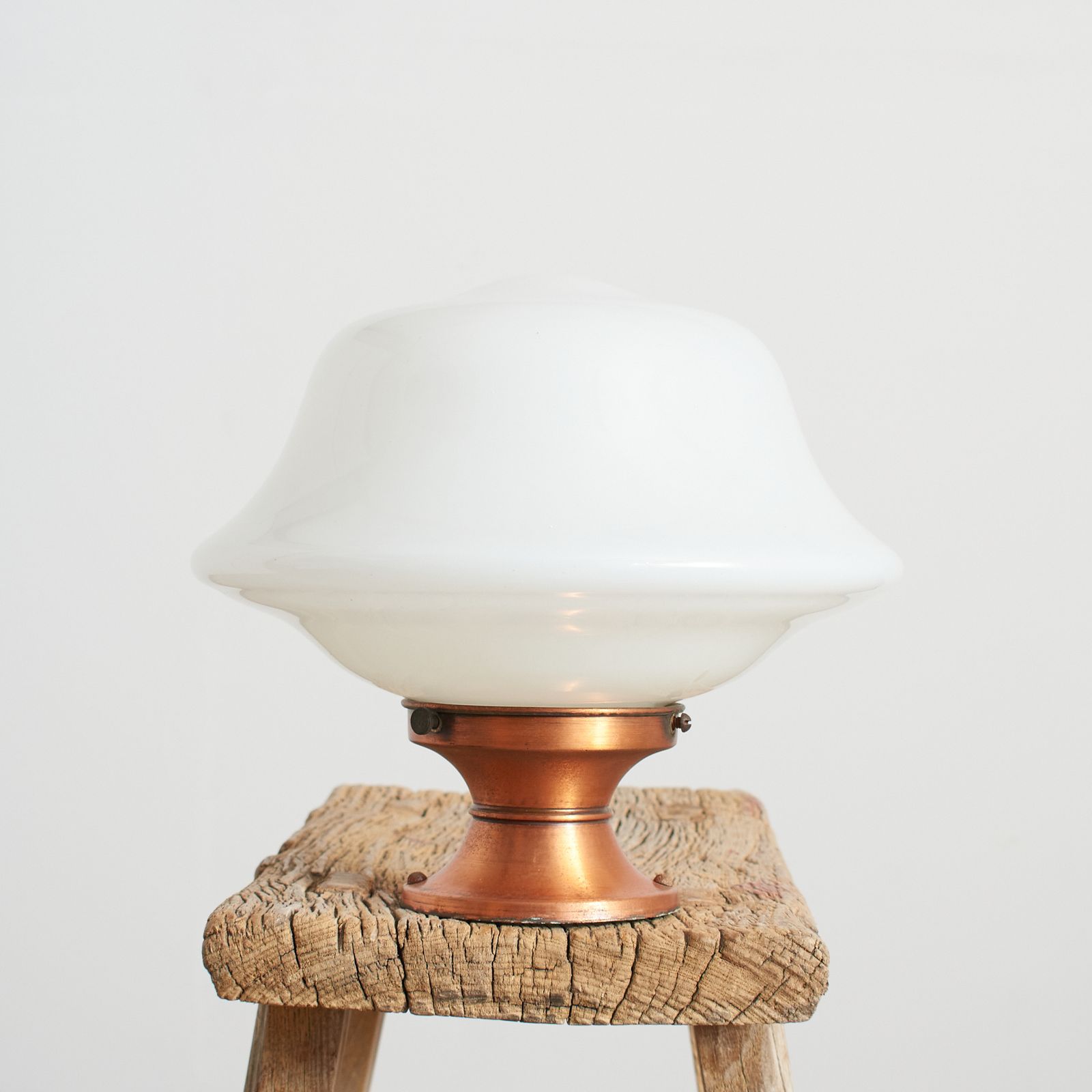 Pair Of Antique Church Opaline Flush Ceiling Lights photo Lighting