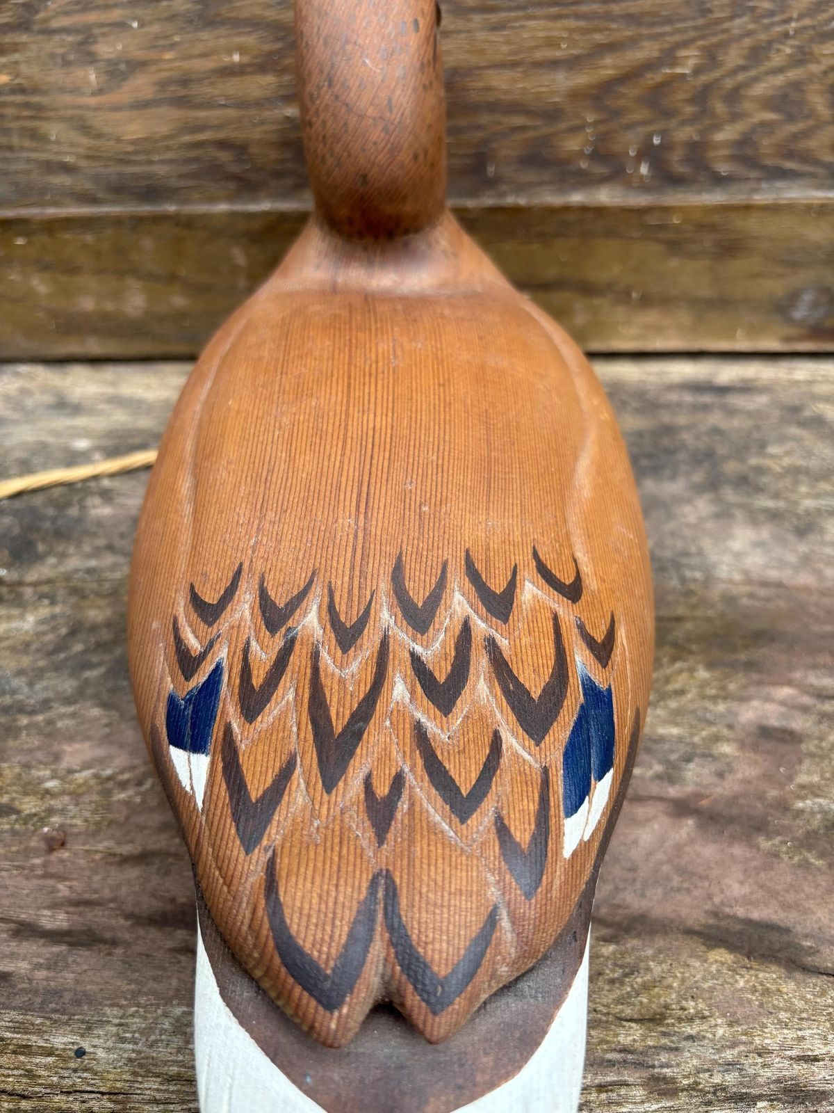 Vintage " Den Bannister Wooden Hand Painted Decoy Duck With Glass Eyes Mallard Duck photo Art