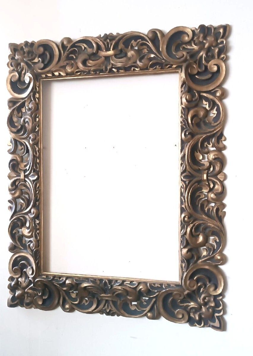 Large Antique Lacquered And Gilded Frame Italy 19th Century photo for sale