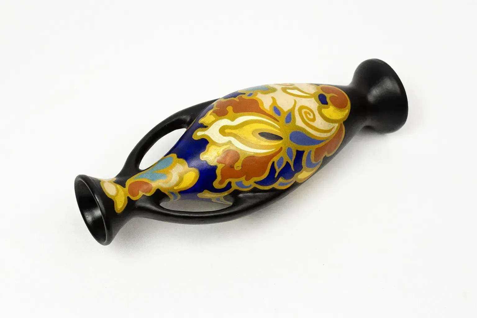 Regina Gouda Vase With Handles — Irene Decoration, Polychrome Matte Earthenware, Netherlands, 1920s–1930s photo buy