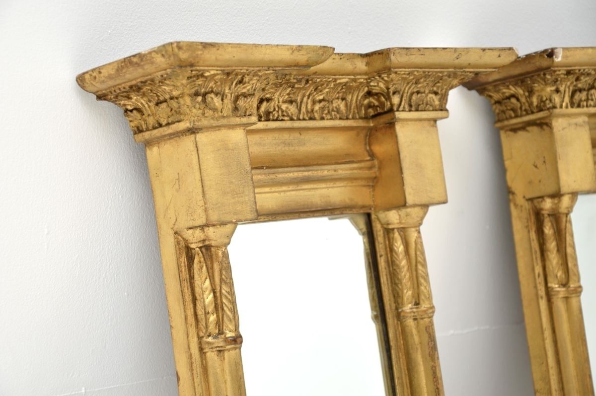 Pair Of Antique Regency Period Gilt Wood Pier Mirrors photo vinterior