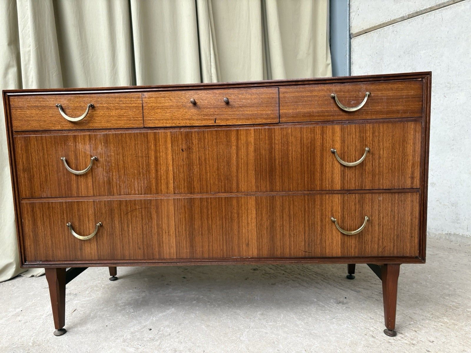 Vtg Mid Century Sideboard Multi Chest Of Drawers Danish Italian Retro R1135 photo vinterior