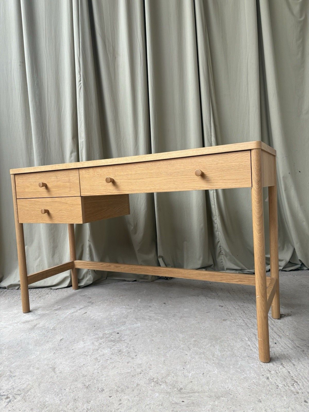 Vtg Mid Century Style Oak Desk Dining Table Danish Scandi Retro R1137 photo Furniture