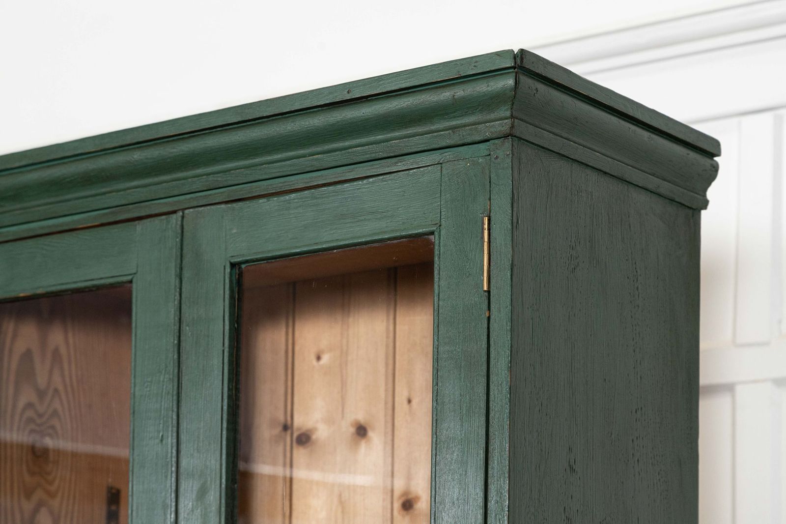 photo furniture Large 19thc English Painted Pine Glazed Housekeepers Cabinet