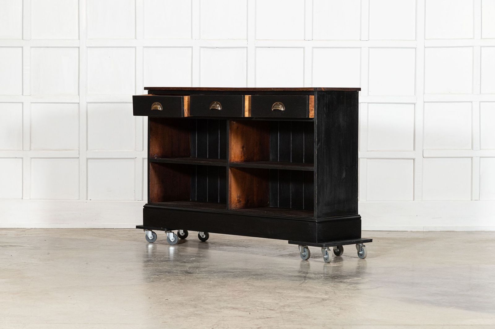 19thc English Ebonised Mahogany & Pine Shop Counter / Island photo 4198.0