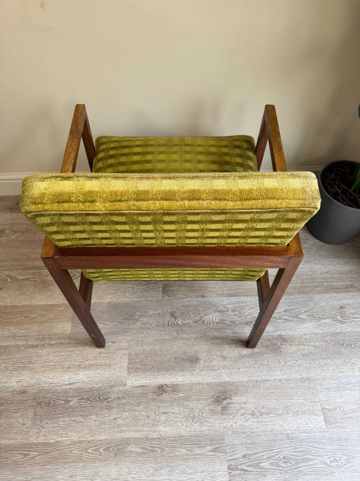 Mid Century Green Velvet Wooden Framed Armchair 1960s photo buy