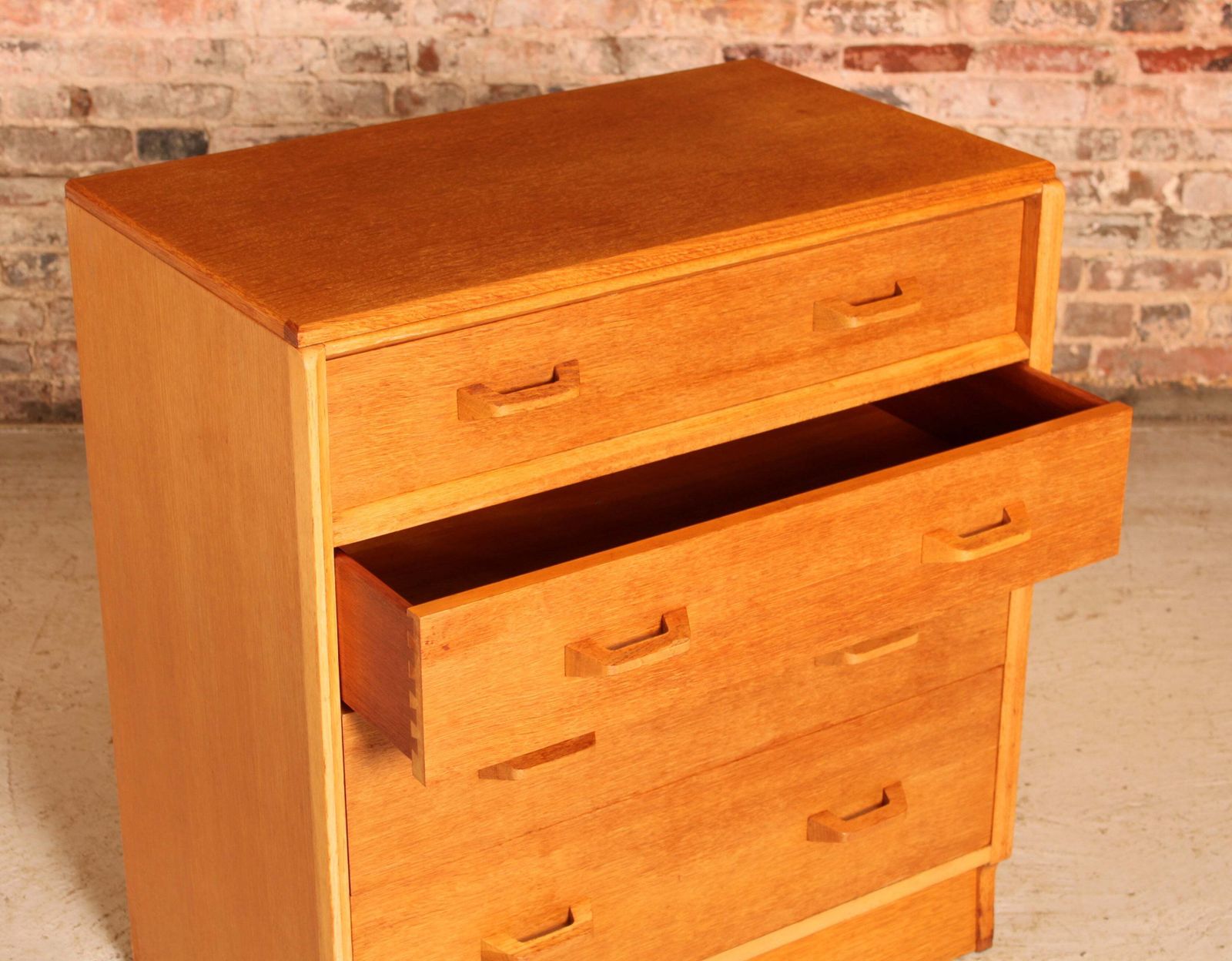 Mid Century G Plan Brandon Oak Chest Of Drawers, Circa 1960s photo vintage