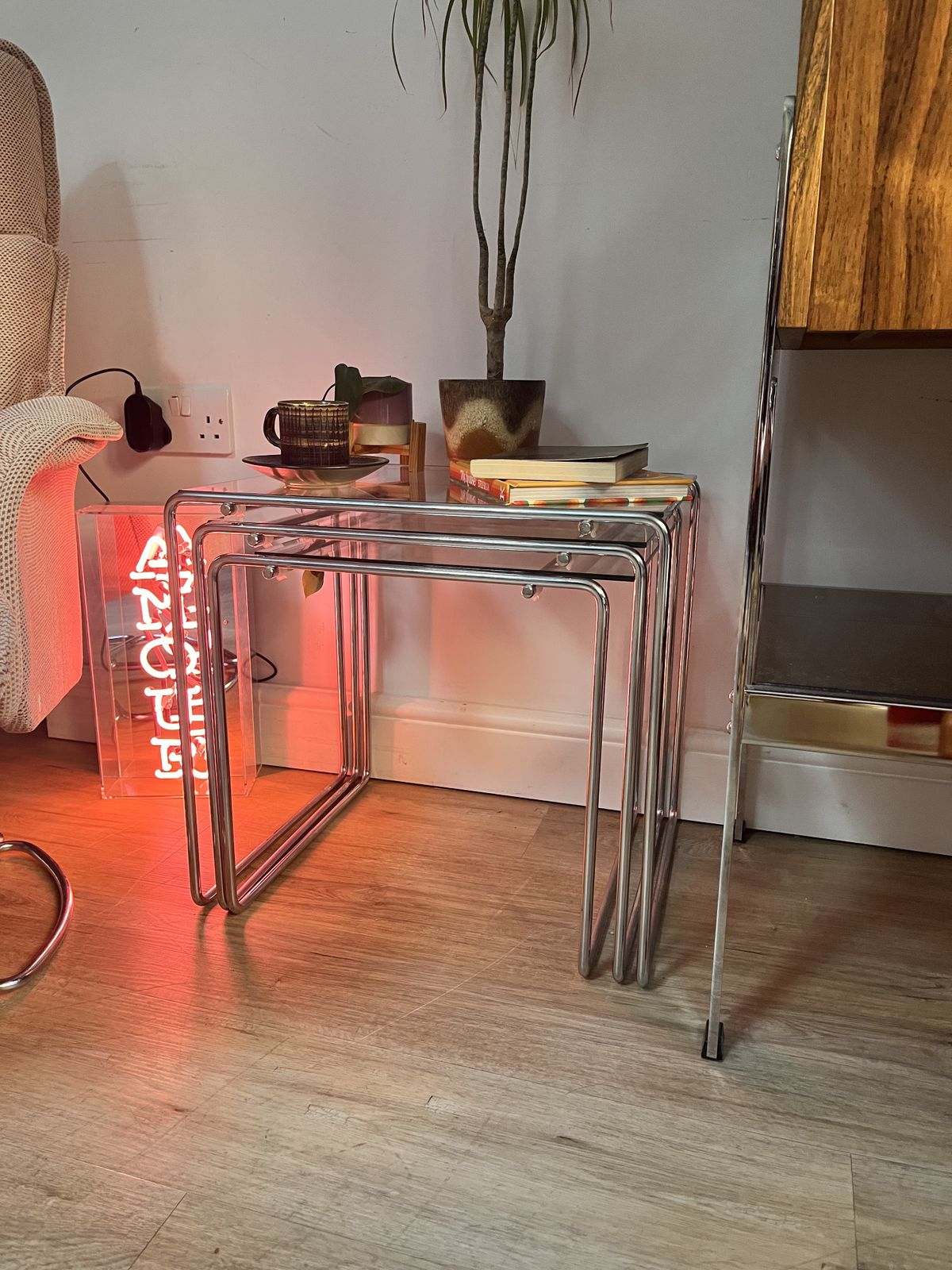 1980s Marcel T Nesting Tables By Kazuhide Takahama For Cassina Italy Clear Glass photo buy