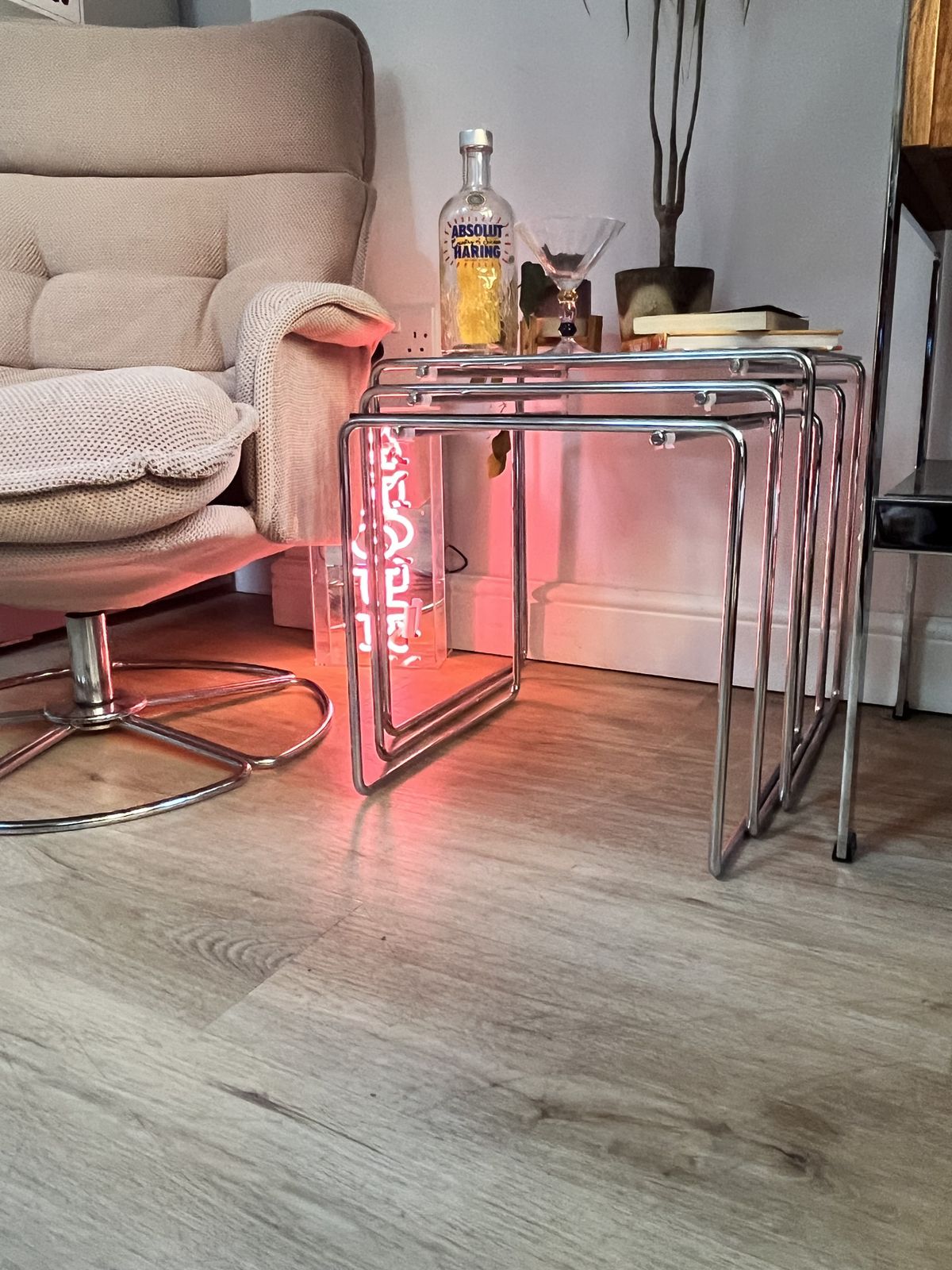 photo buy 1980s Marcel T Nesting Tables By Kazuhide Takahama For Cassina Italy Clear Glass