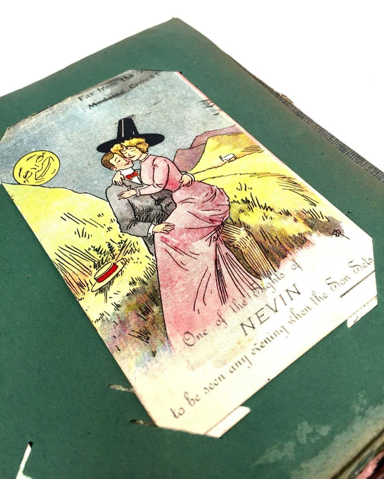 Antique Art Nouveau Early 20th Century Postcard Album / Photo Book / Scrapbook photo 119.0