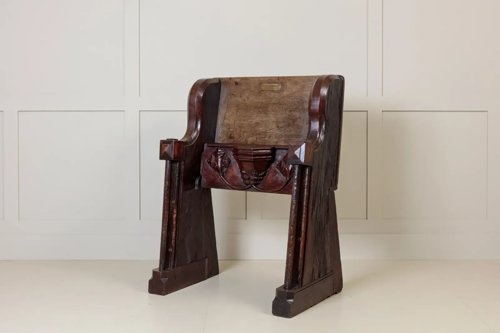 17th Century Oak Pew, 1600s, Antique photo vinterior