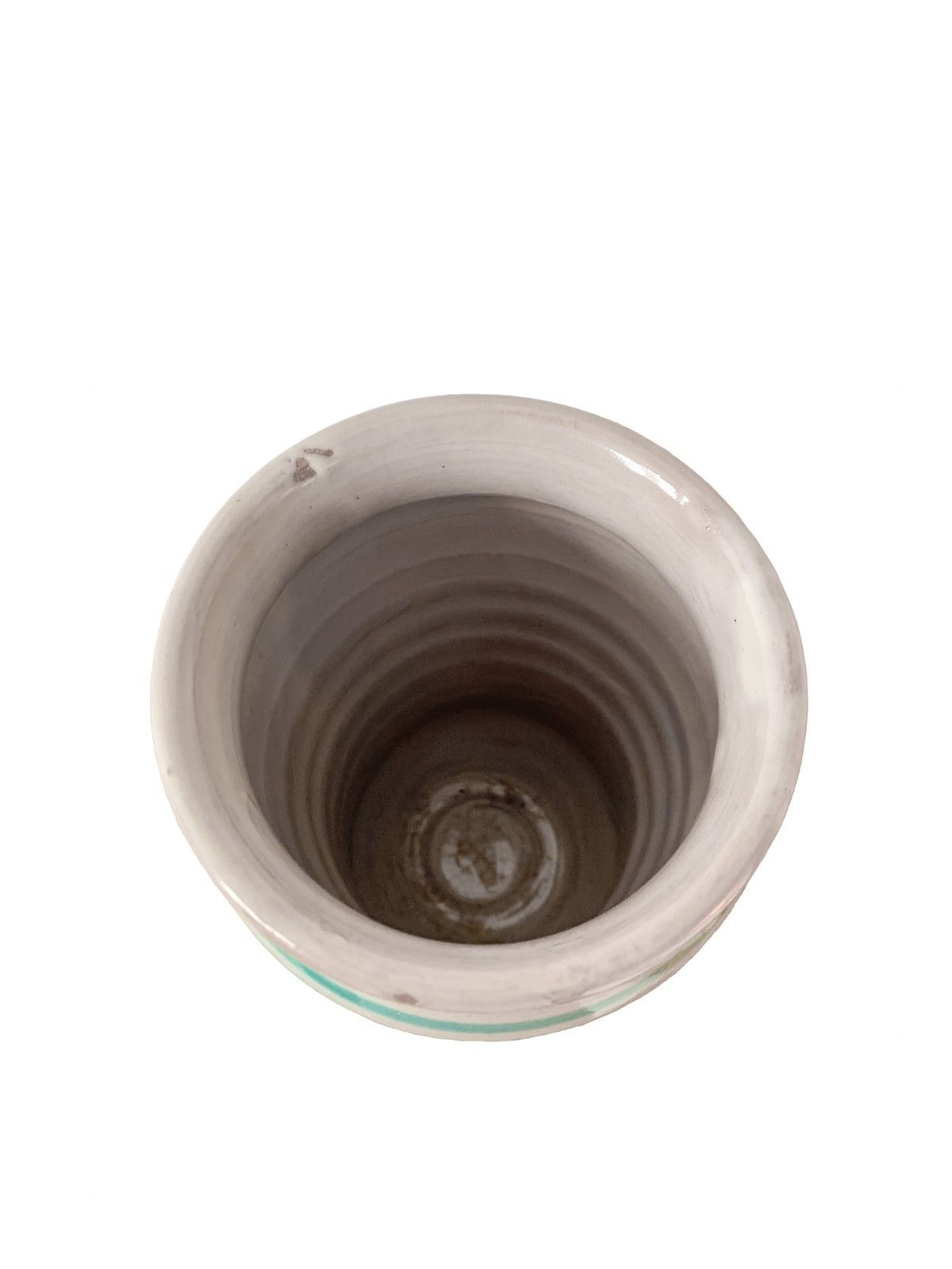 photo furniture Italian Igor Vase Ceramic Sculpture White/Green Santo Stefano Di Camastra 1950's