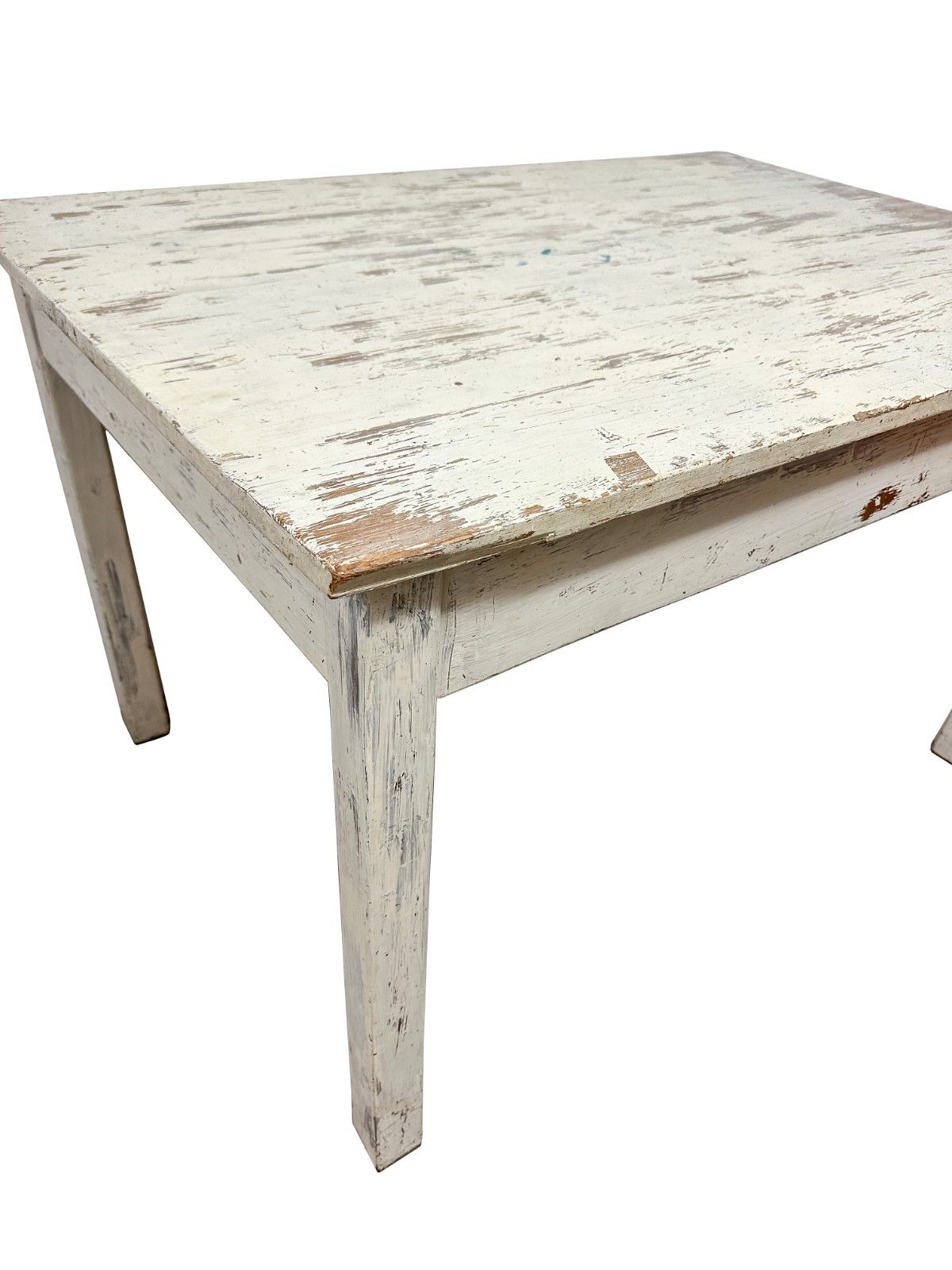 Vintage Distressed Desk Utility Table White Retro Mid Century Modern W/ Drawer photo for sale