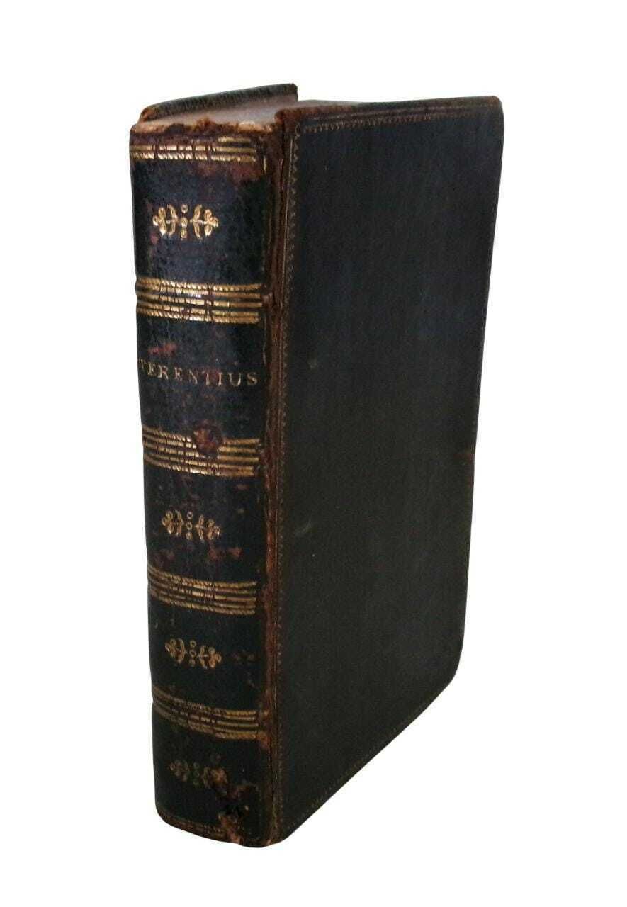 1744 Roman Plays: Terentii Comoediae Sex, Small Leather Bound Latin Text, Terence's Six Comedies photo furniture