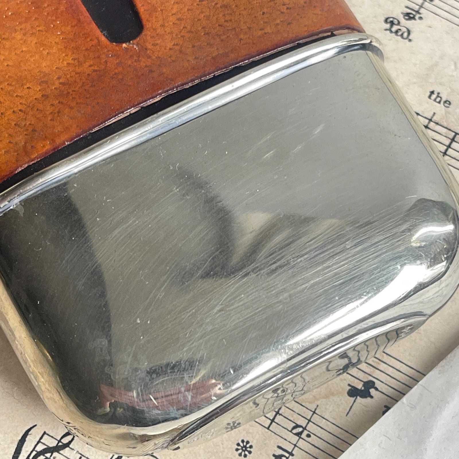 Vintage English Leather Mounted Glass Hip Flask And Drinking Cup. Gift For Her / Him. photo 120.0