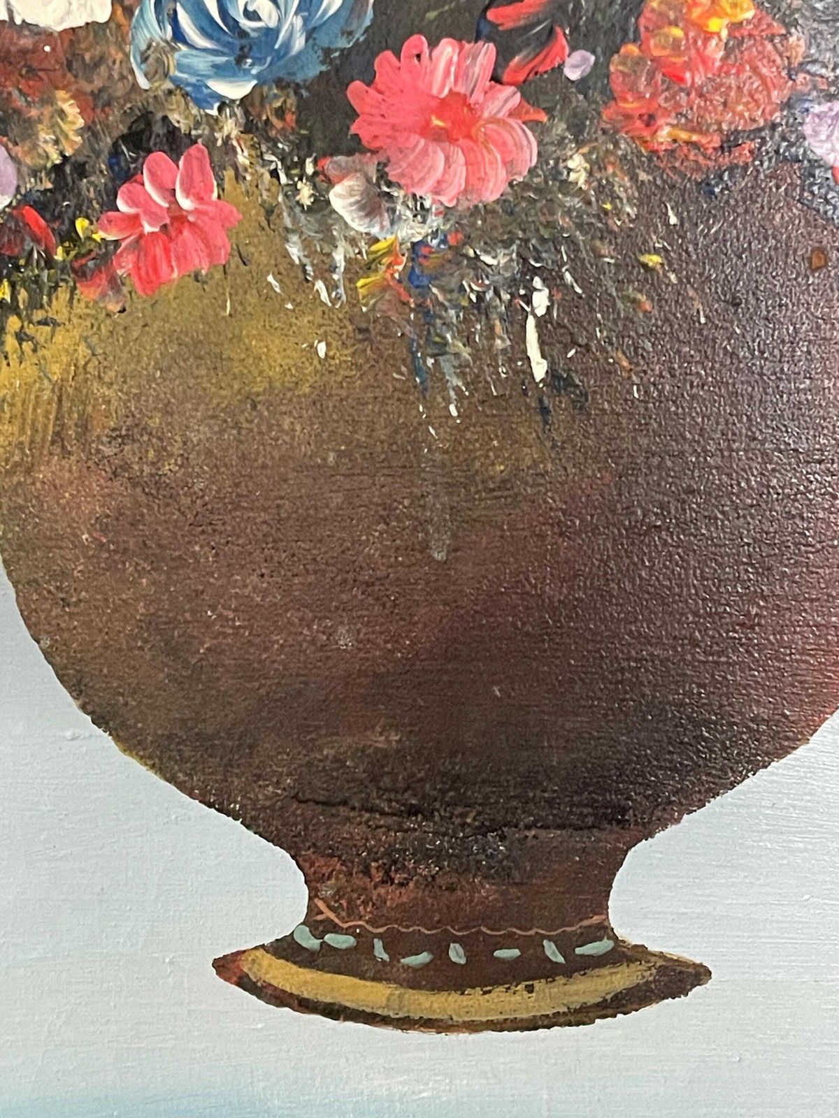 Antique Still Life Oil Painting Study Of Flowers In A Vase By Velkov photo 210.0