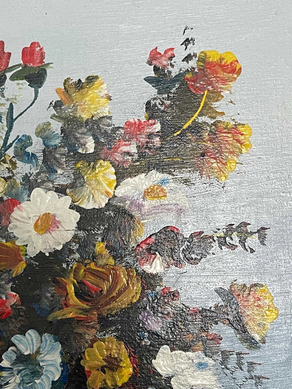 Antique Still Life Oil Painting Study Of Flowers In A Vase By Velkov photo buy