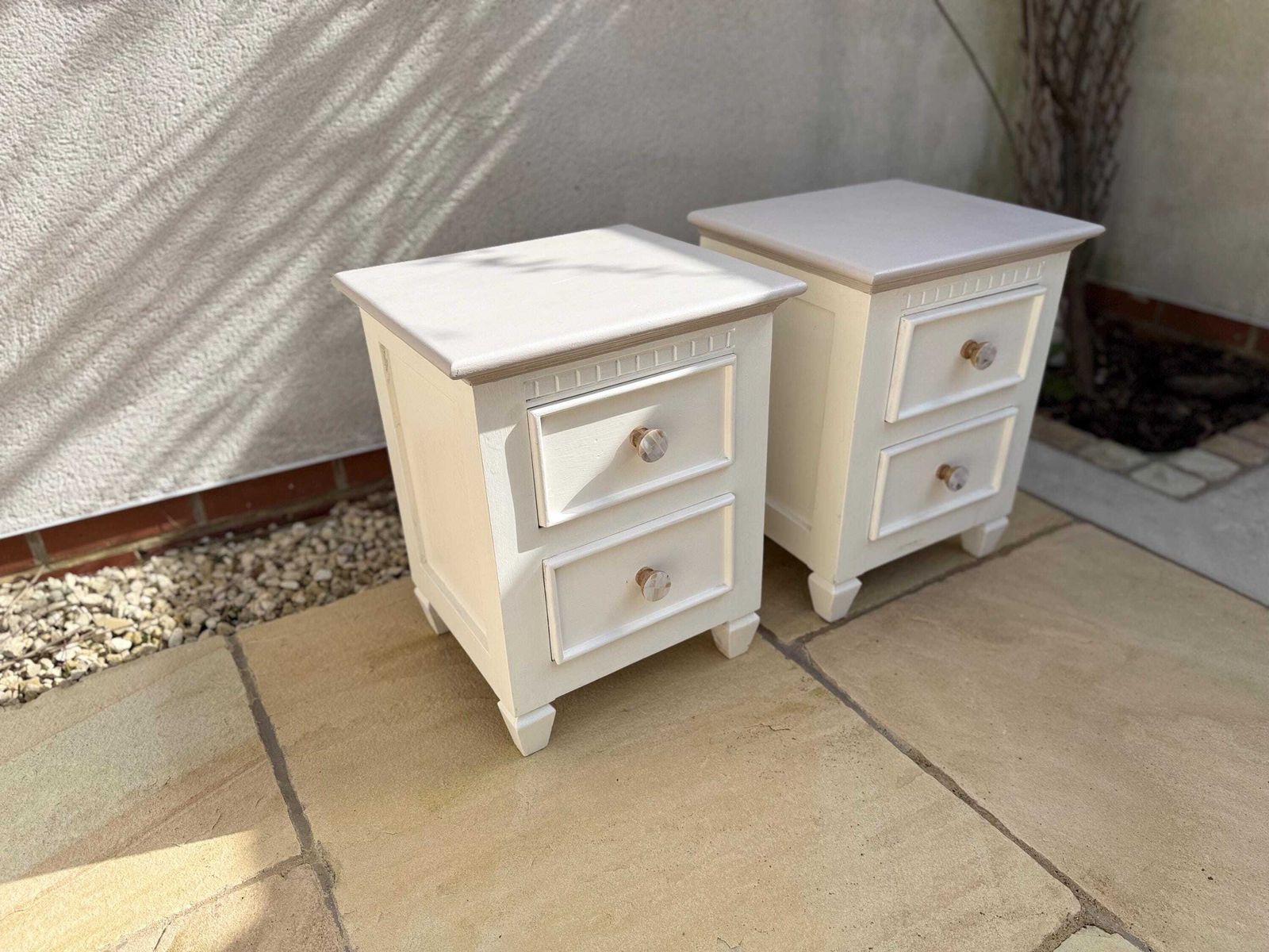 photo for sale Pair Of Vintage Bedside Tables Chests Lamp Stands
