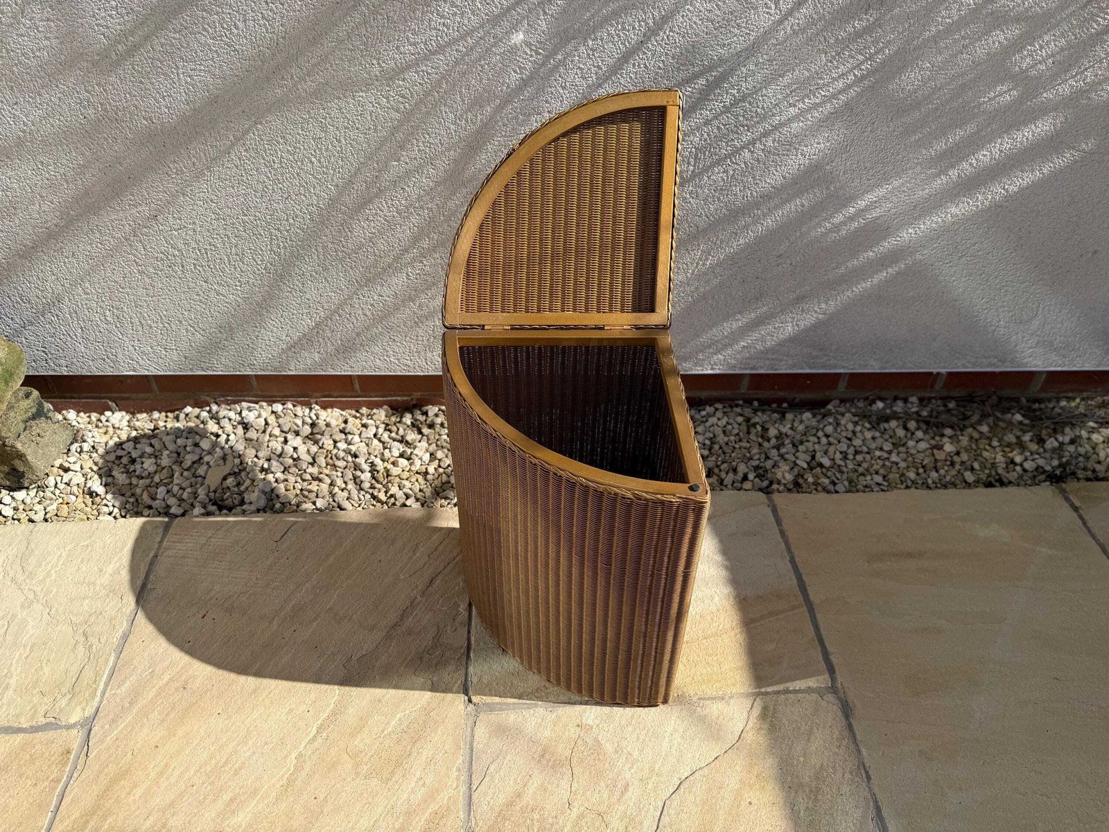 116.0 Lloyd Loom Linen Basket With Glass Top Storagetrunk Wash Basket photo