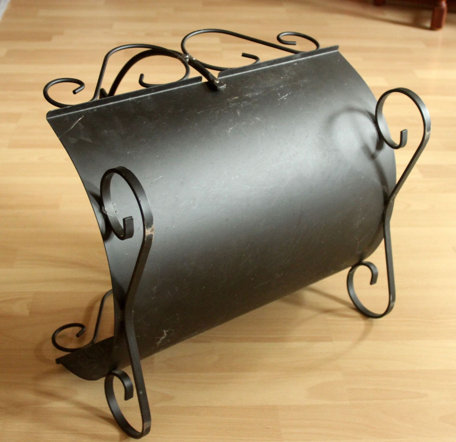 Handmade Firewood Basket   Made Of Wrought Iron And Metal   Vintage photo vinterior