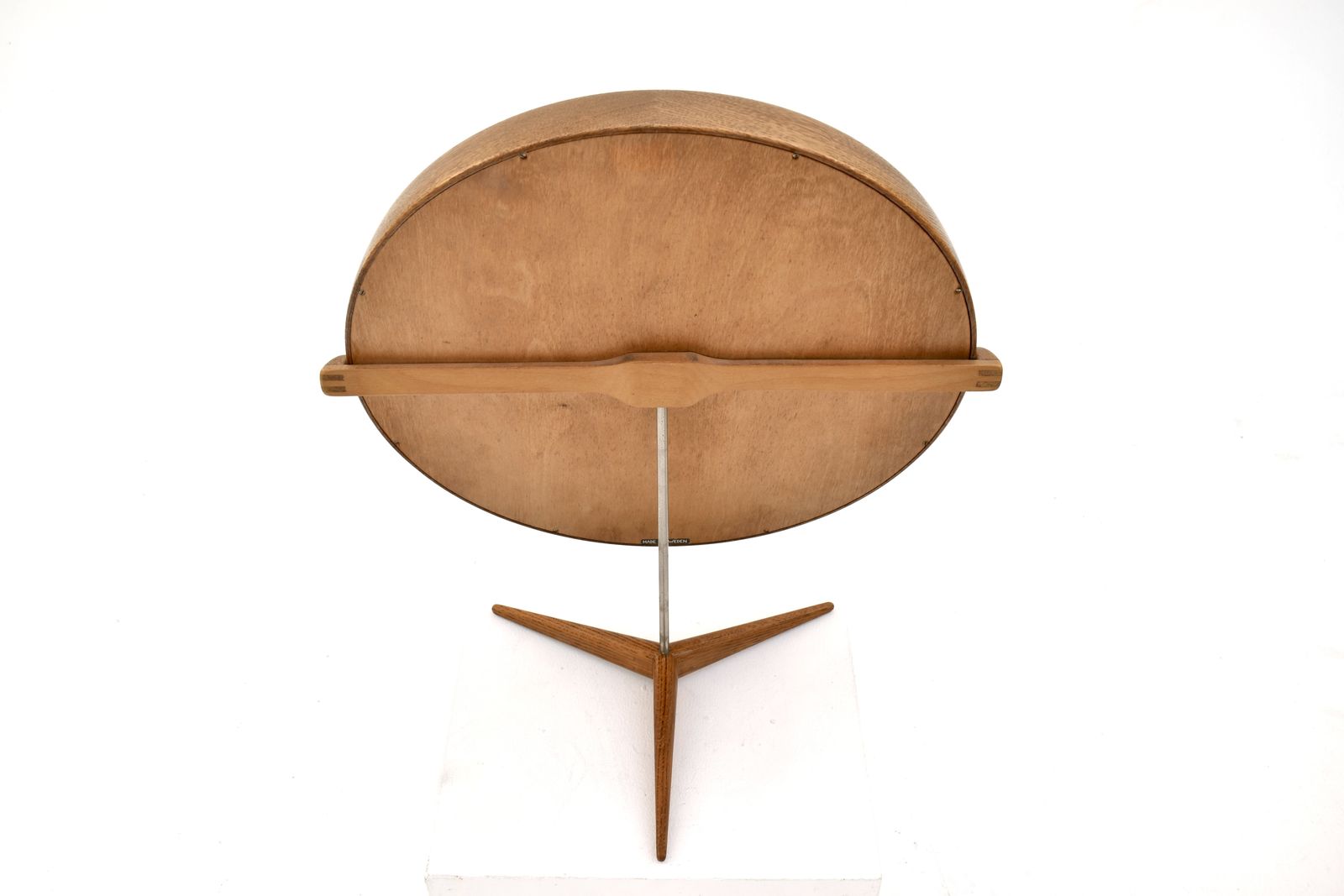Large Oak Vanity Mirror By Uno & östen Kristiansson For Luxus, Sweden photo Home Decor