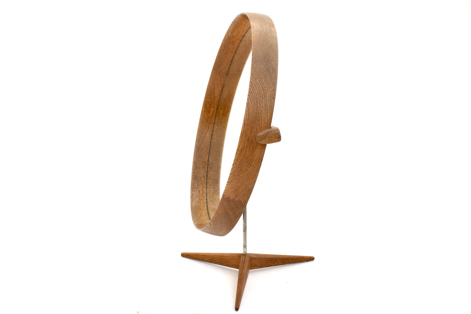 Large Oak Vanity Mirror By Uno & östen Kristiansson For Luxus, Sweden photo vinterior
