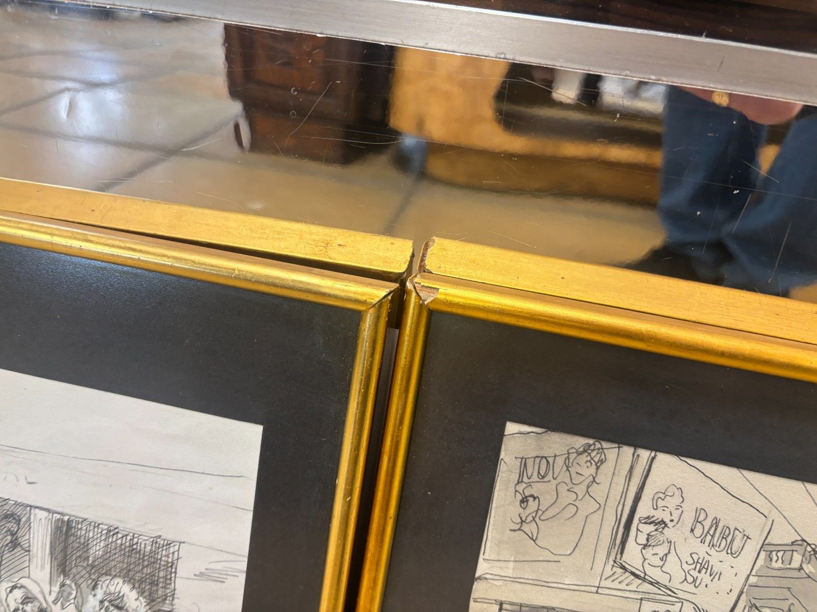 Trio Of Original Line Drawings Of Indian Scenes By Richard Kennedy Framed photo buy