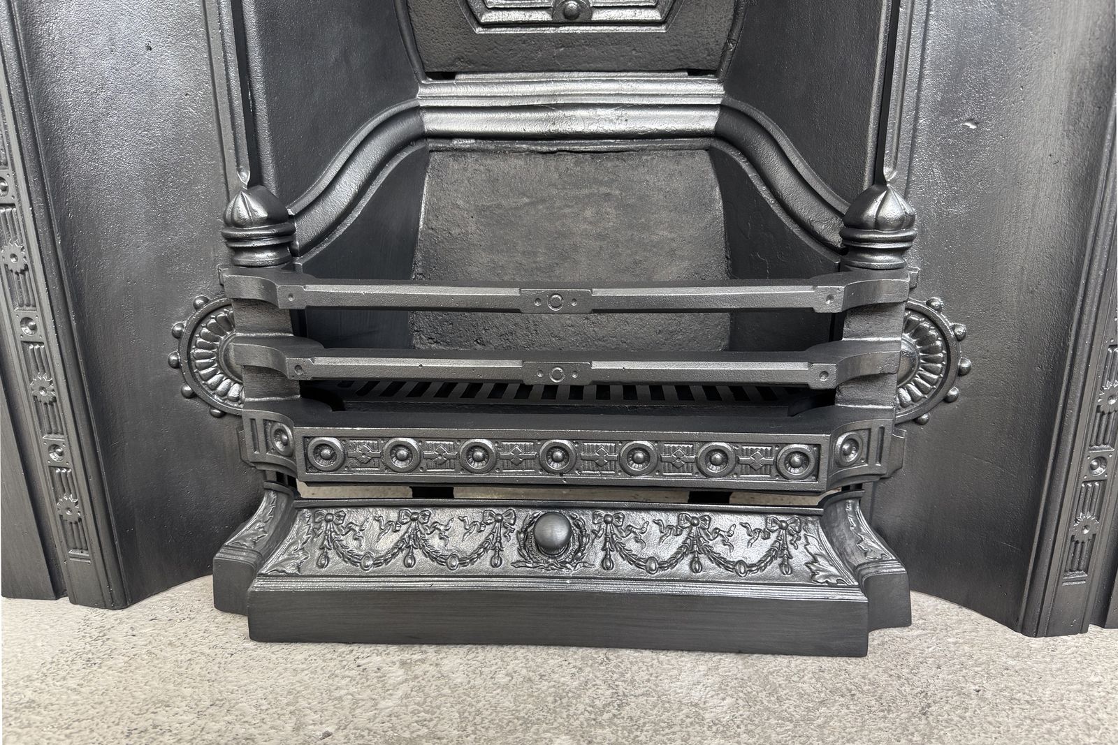 Antique Mid Victorian Ornate Cast Iron Arched Fireplace Insert photo Home Fixtures