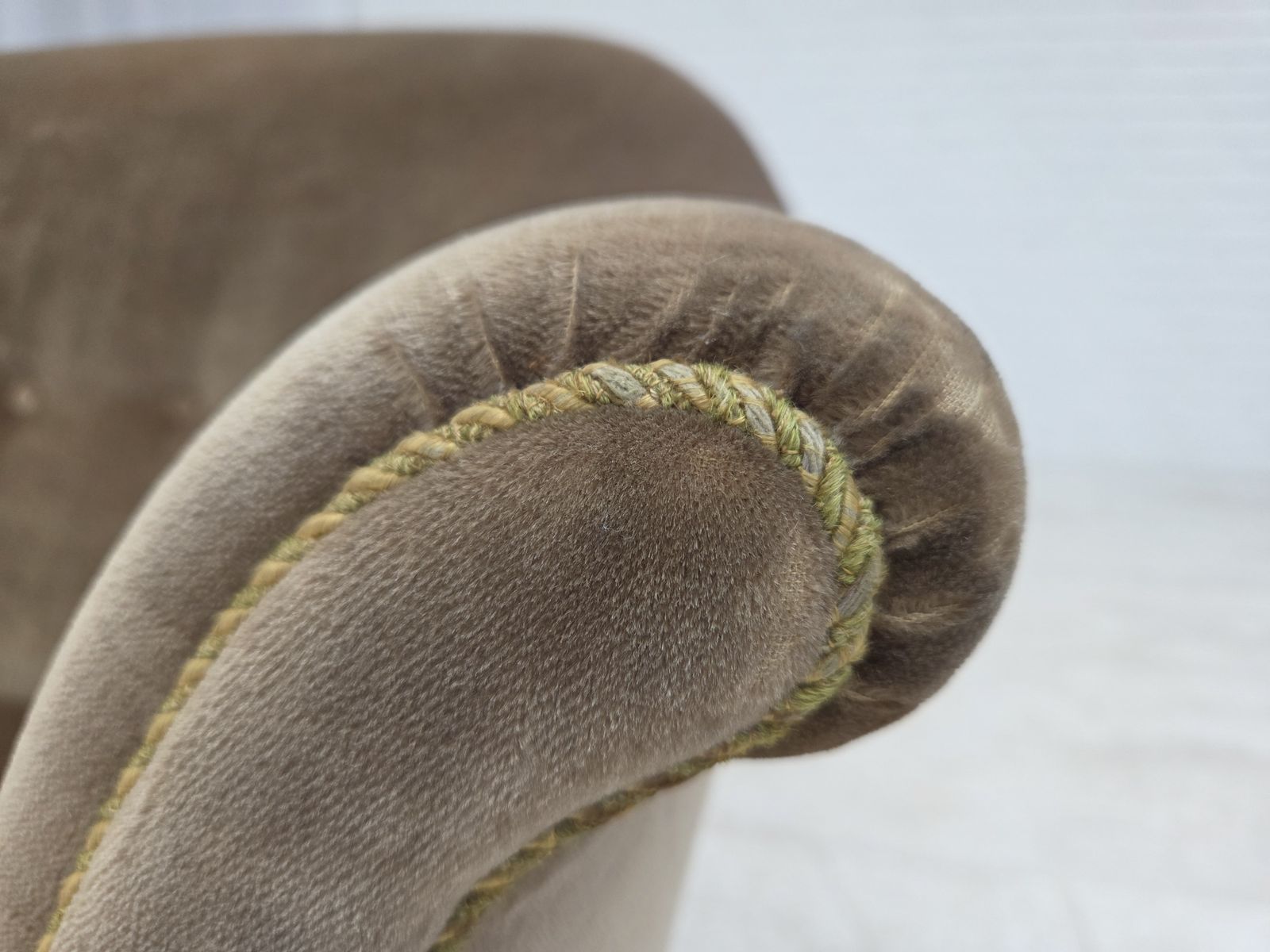 Ca. Jaren 1960, Deense Fauteuil, Groen Meubelvelours. photo Meubels