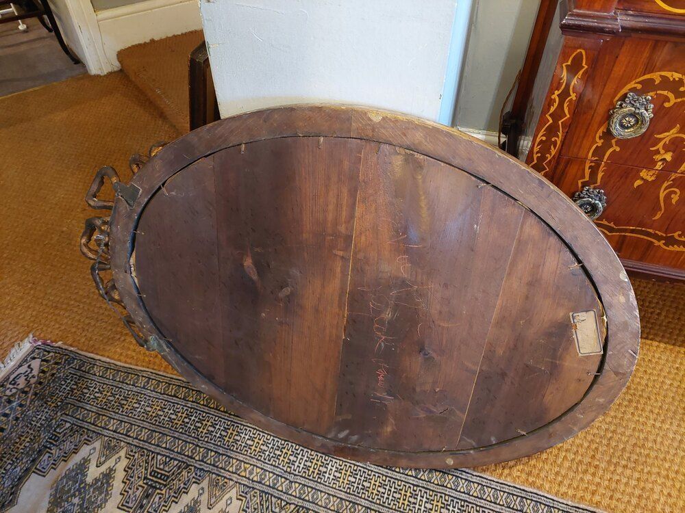 Mid 19thc Louis XVI Style Oval Giltwood Wall Mirro photo vinterior
