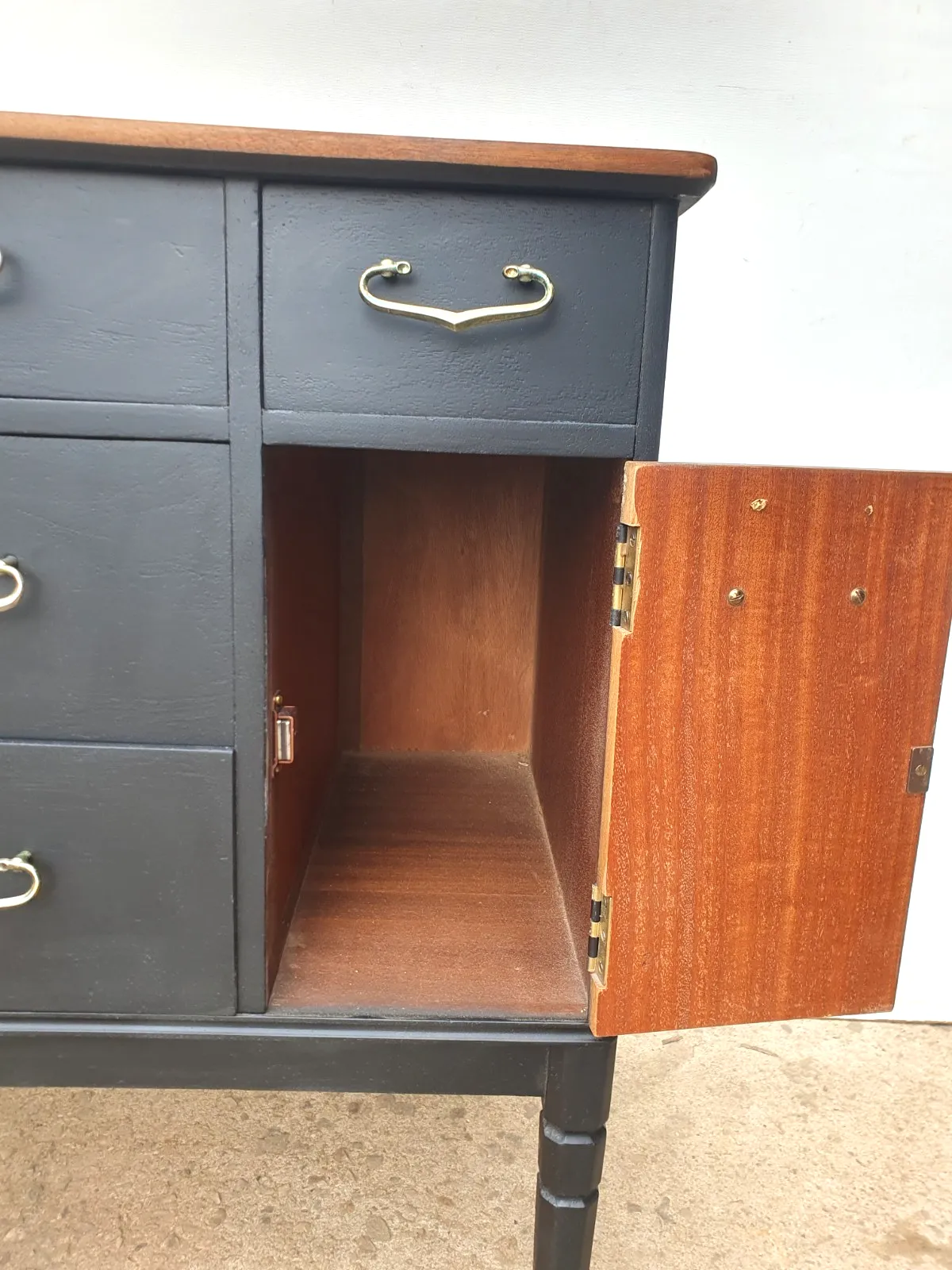 Furniture A Mid Century Painted Teak Sideboard / Chest Of Drawers photo