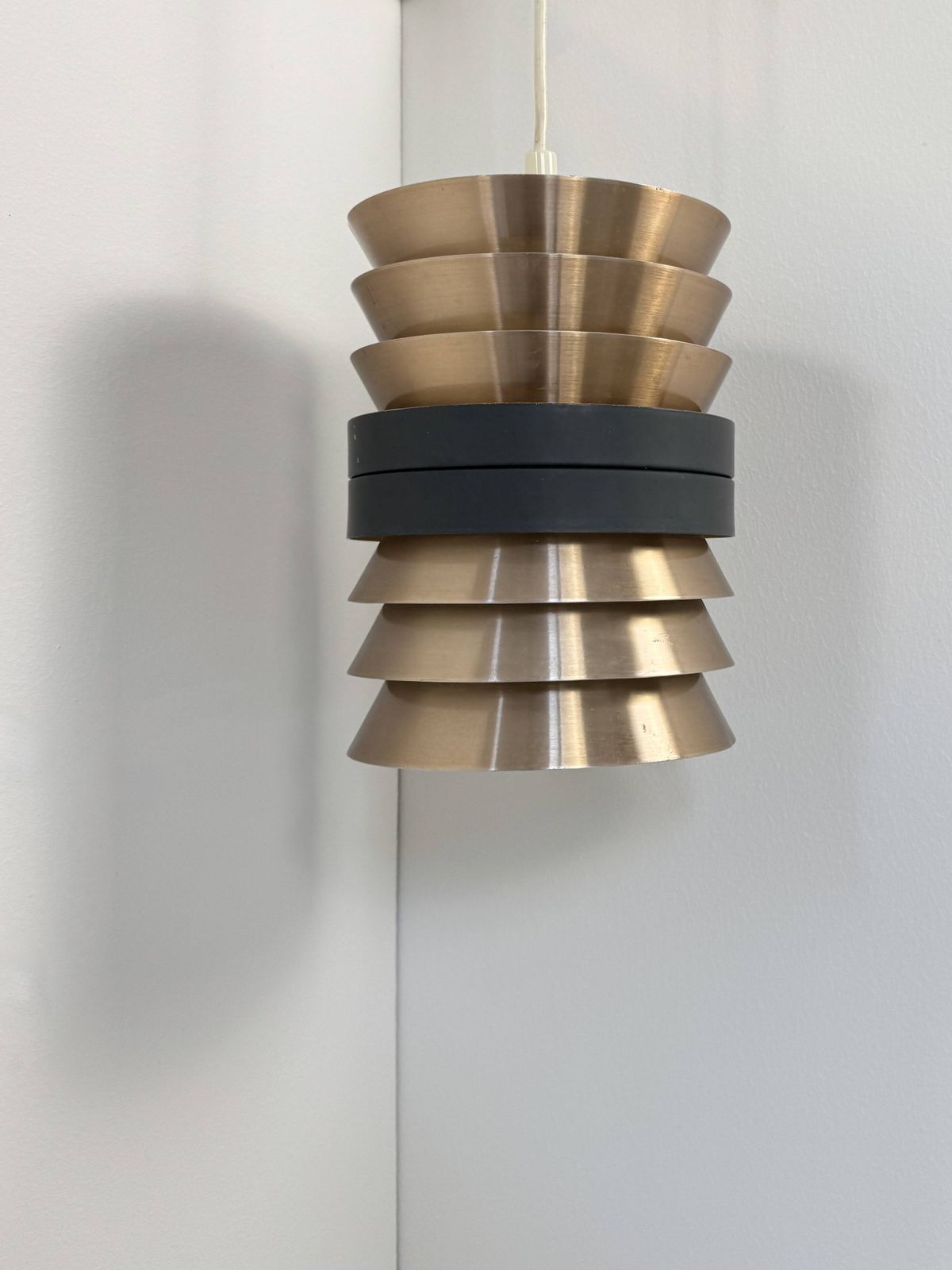 Doria Pendant Light In Copper And Matte Black Metal, Germany, 1960 photo furniture