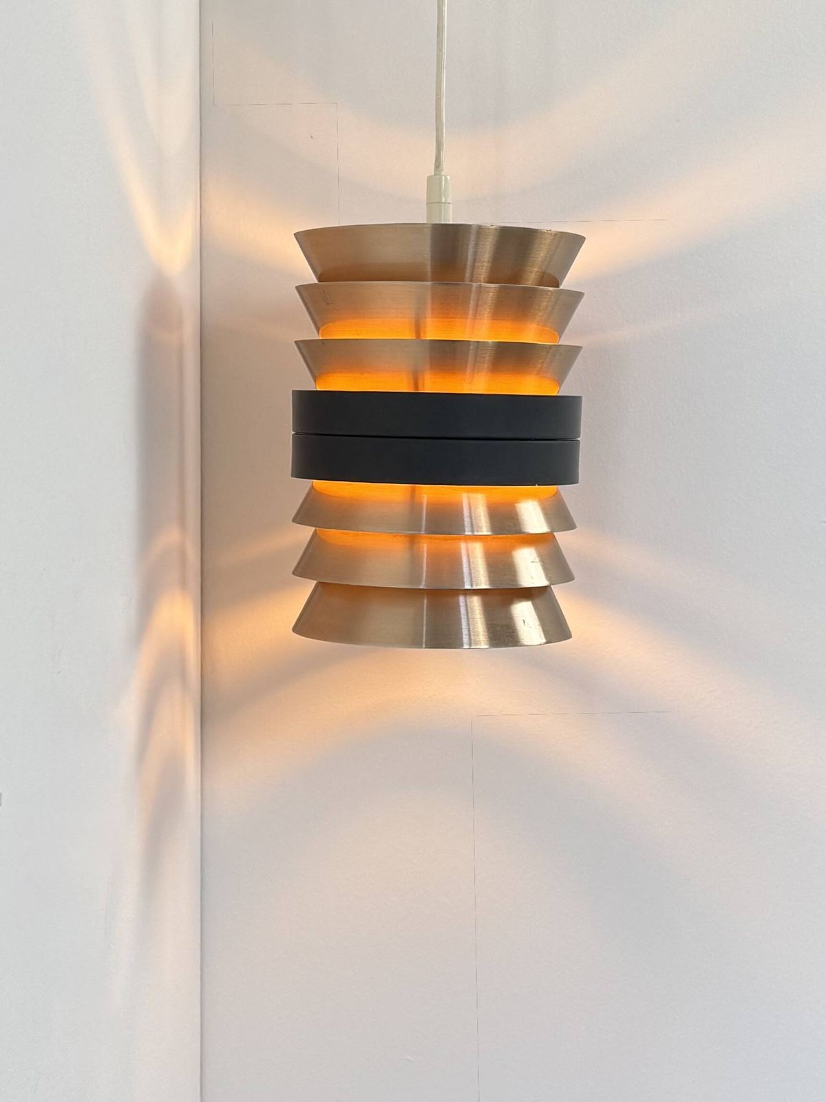 Doria Pendant Light In Copper And Matte Black Metal, Germany, 1960 photo for sale