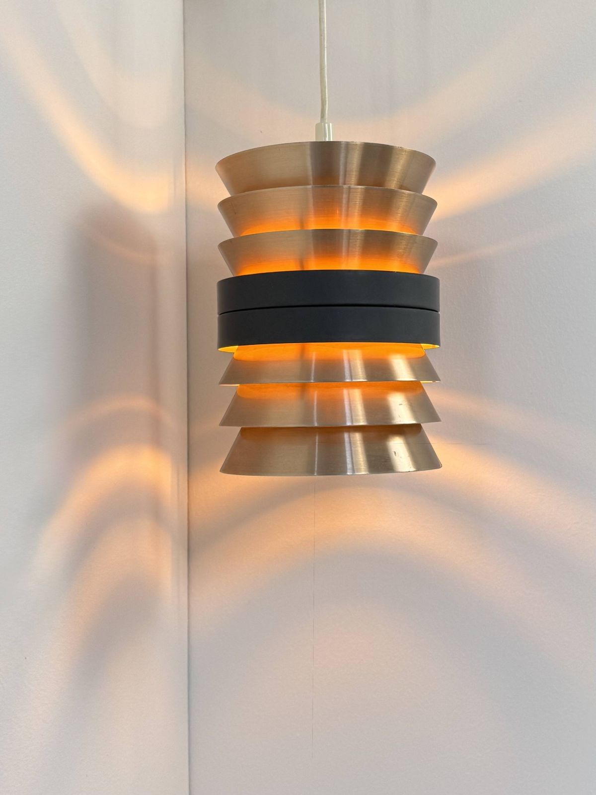 Doria Pendant Light In Copper And Matte Black Metal, Germany, 1960 photo vinterior