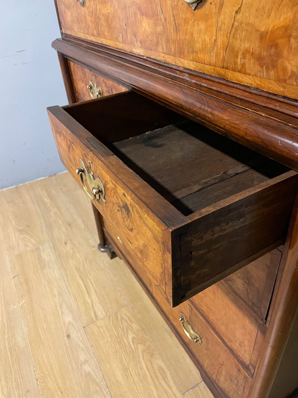 C19th Burr Walnut Chest On Chest photo vintage