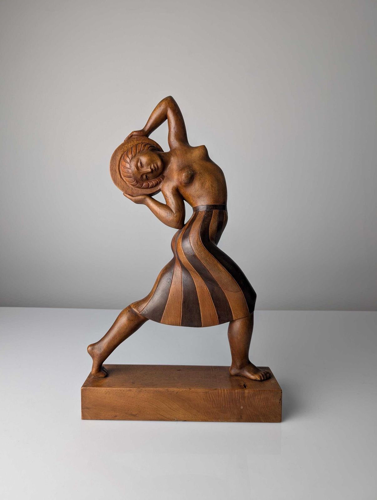 photo furniture Art Deco Wooden Sculpture By Jens Jacob Bregnø, Denmark, 1900s, Signed