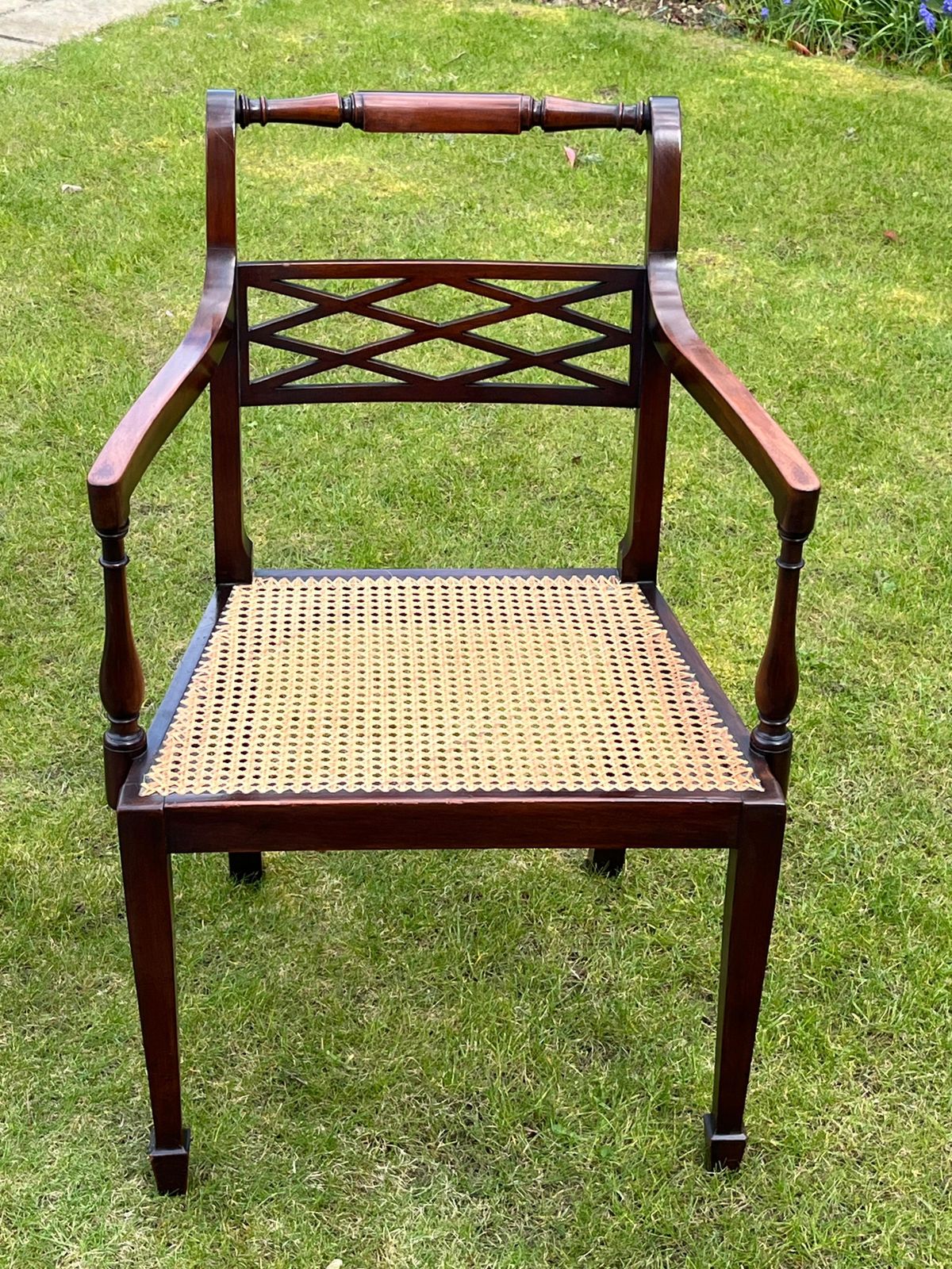 Regency Armchair By English Workshop, Hardwood & Rattan, Circa 1810 photo buy