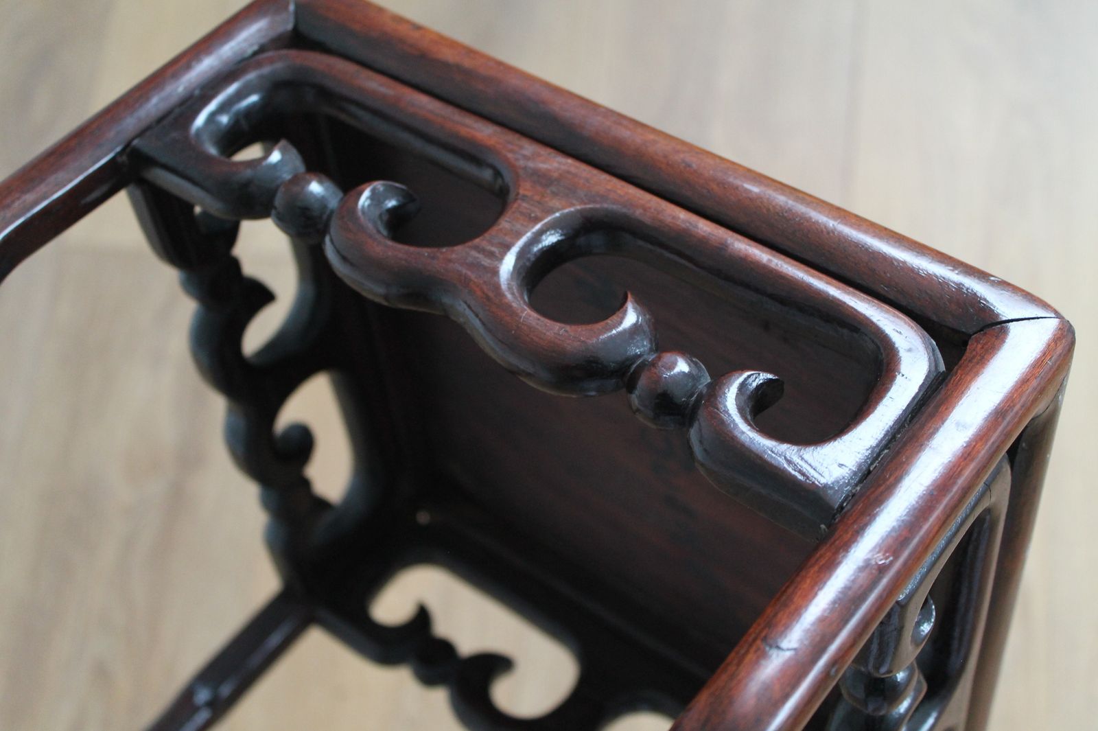 399.0 Chinese Hardwood Jardiniere Or Vase Stands photo