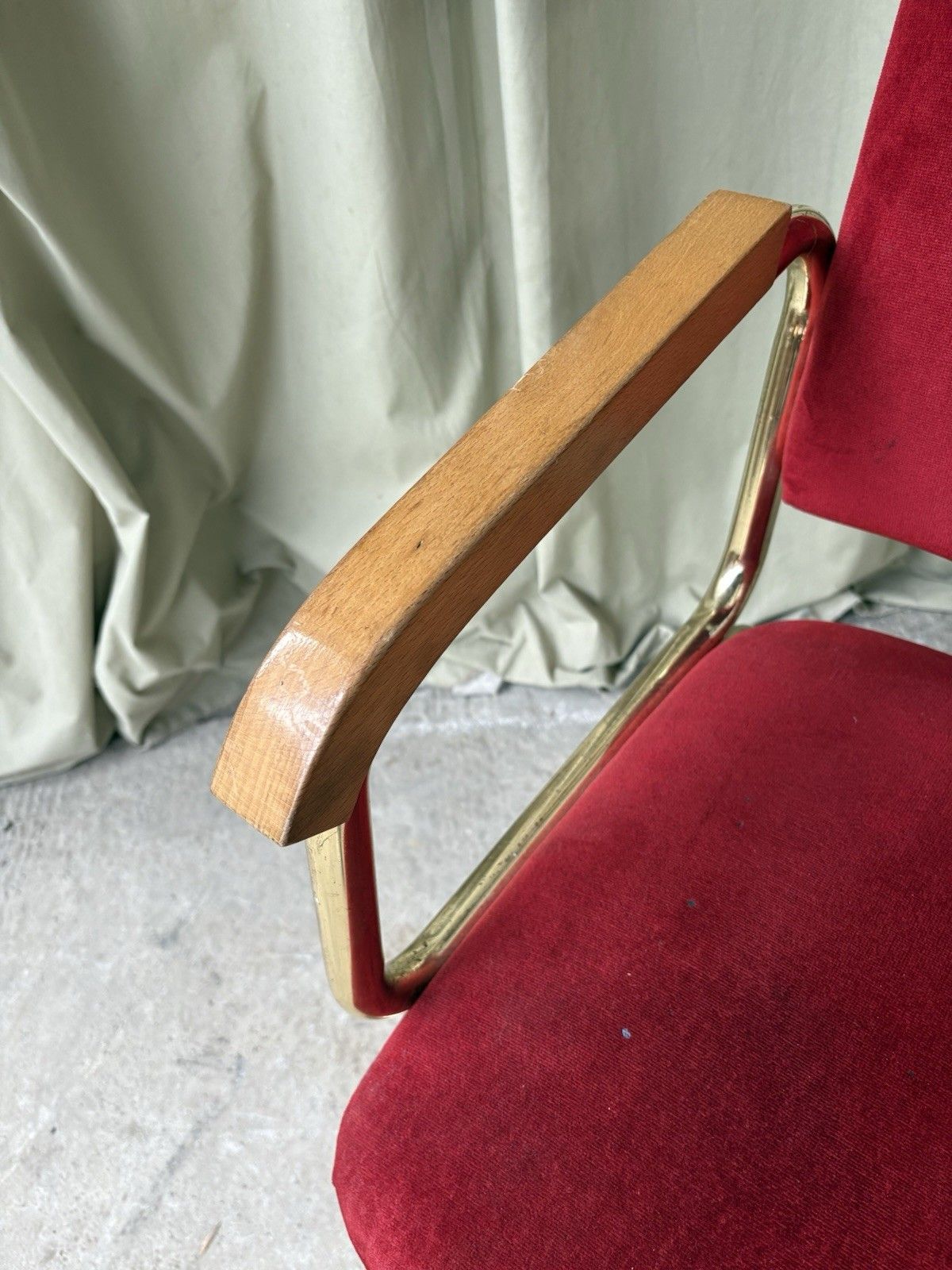 photo for sale Vtg Late Mid Century Armchair Chrome Desk Chair Lounge Retro Bauhaus Style R1139