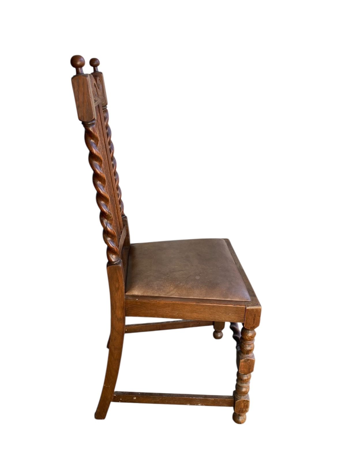 Pair Of Oak Barley Twist Dining Chairs Dating From The Late Victorian photo buy
