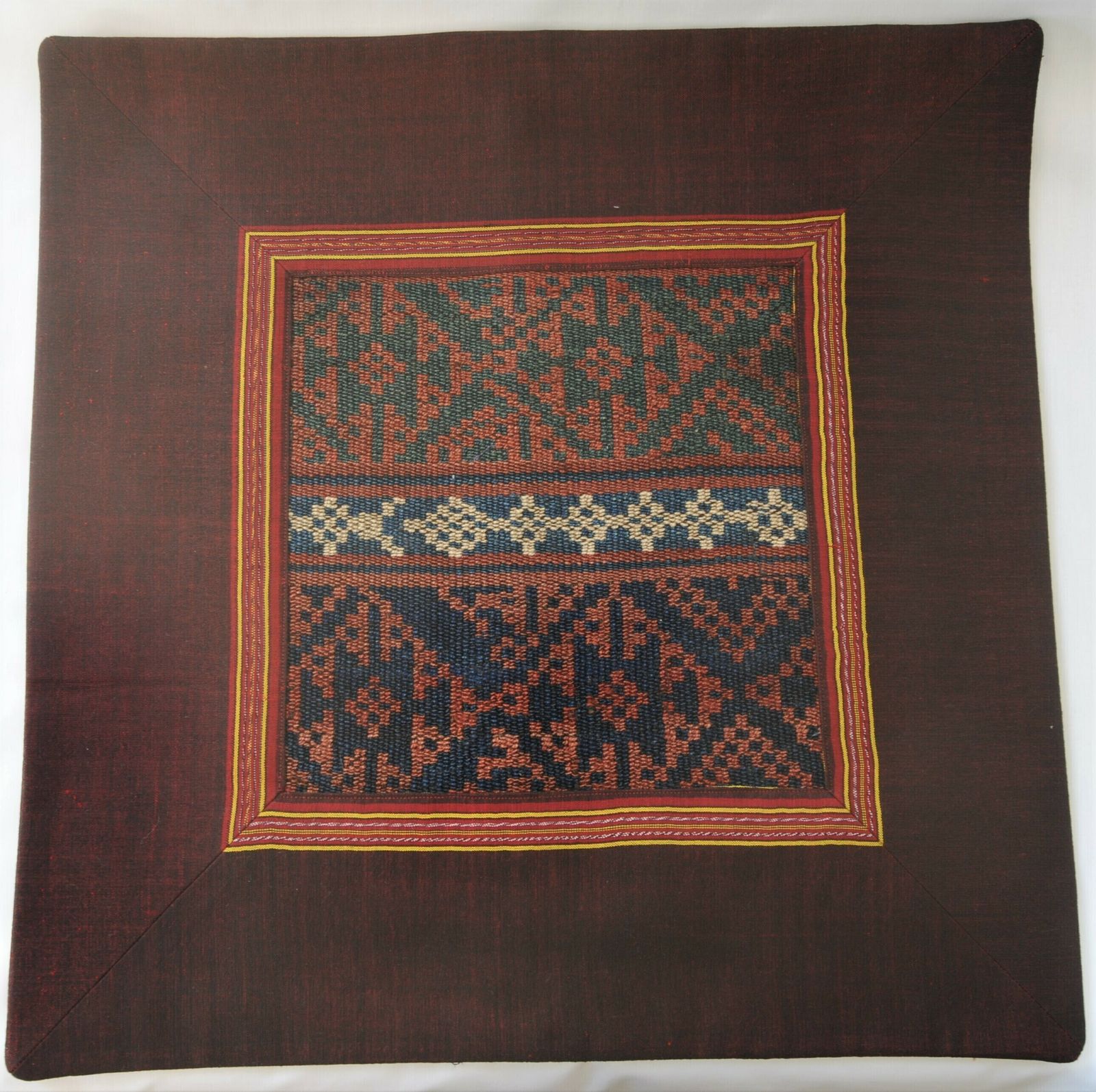 Vintage Brown Cushion Cover Made With Old Kilim photo for sale