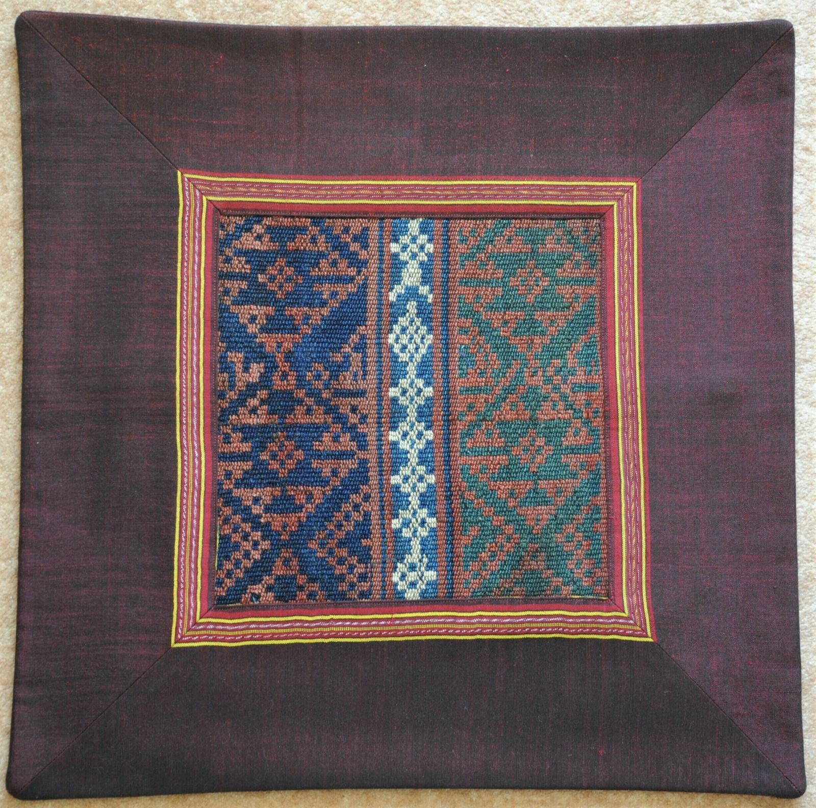 Vintage Brown Cushion Cover Made With Old Kilim photo 213.0