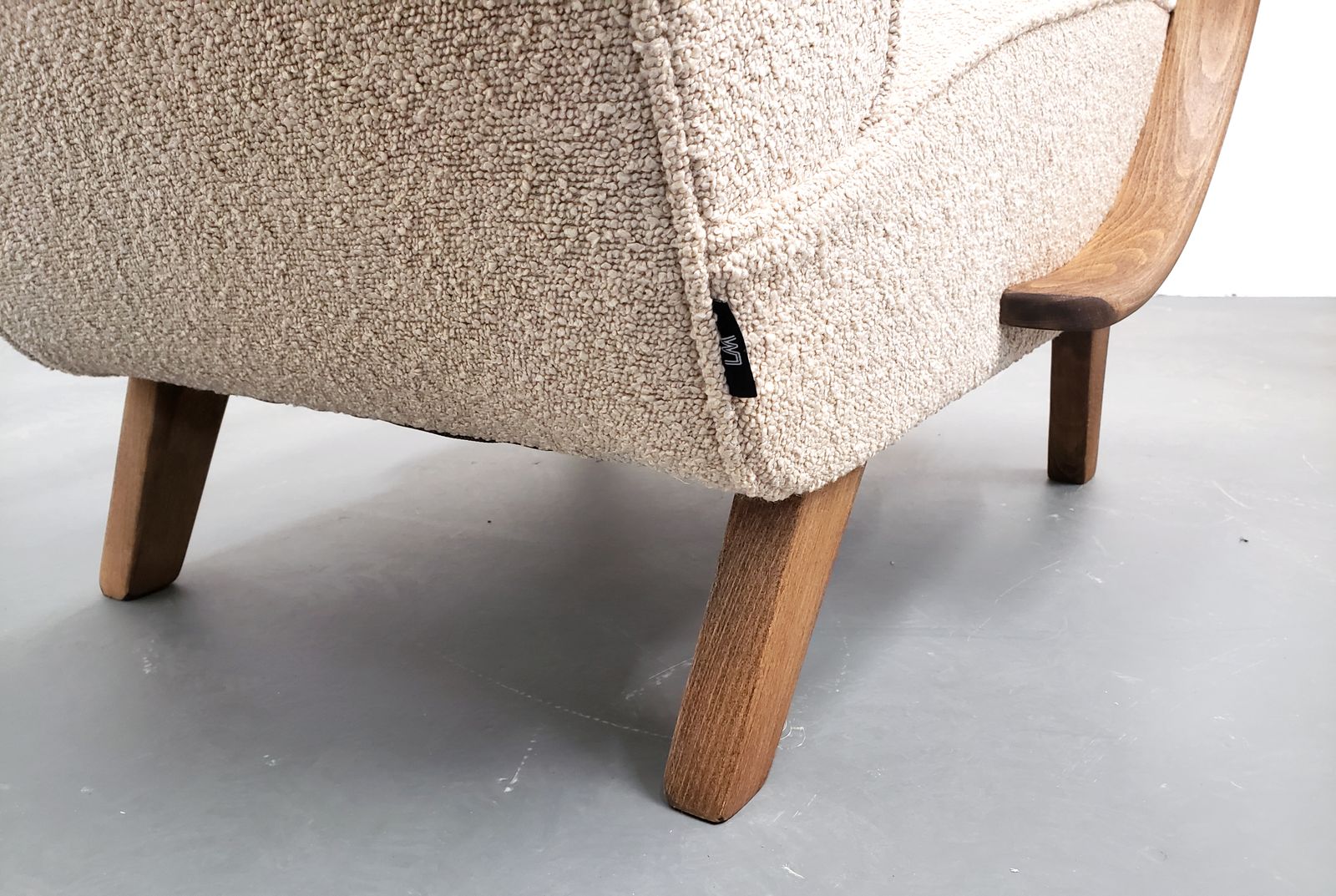 Set Of Two   1930 Jindrich Halabala Bentwood Armchairs In Beige Boucle photo Furniture