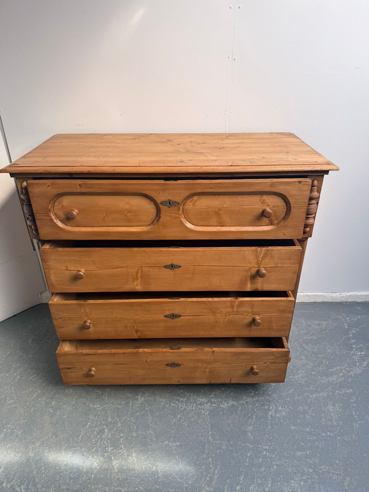 An Amazingly Waxed Huge Victorian Hungarian 4 Drawer Chest Of Drawers photo vintage