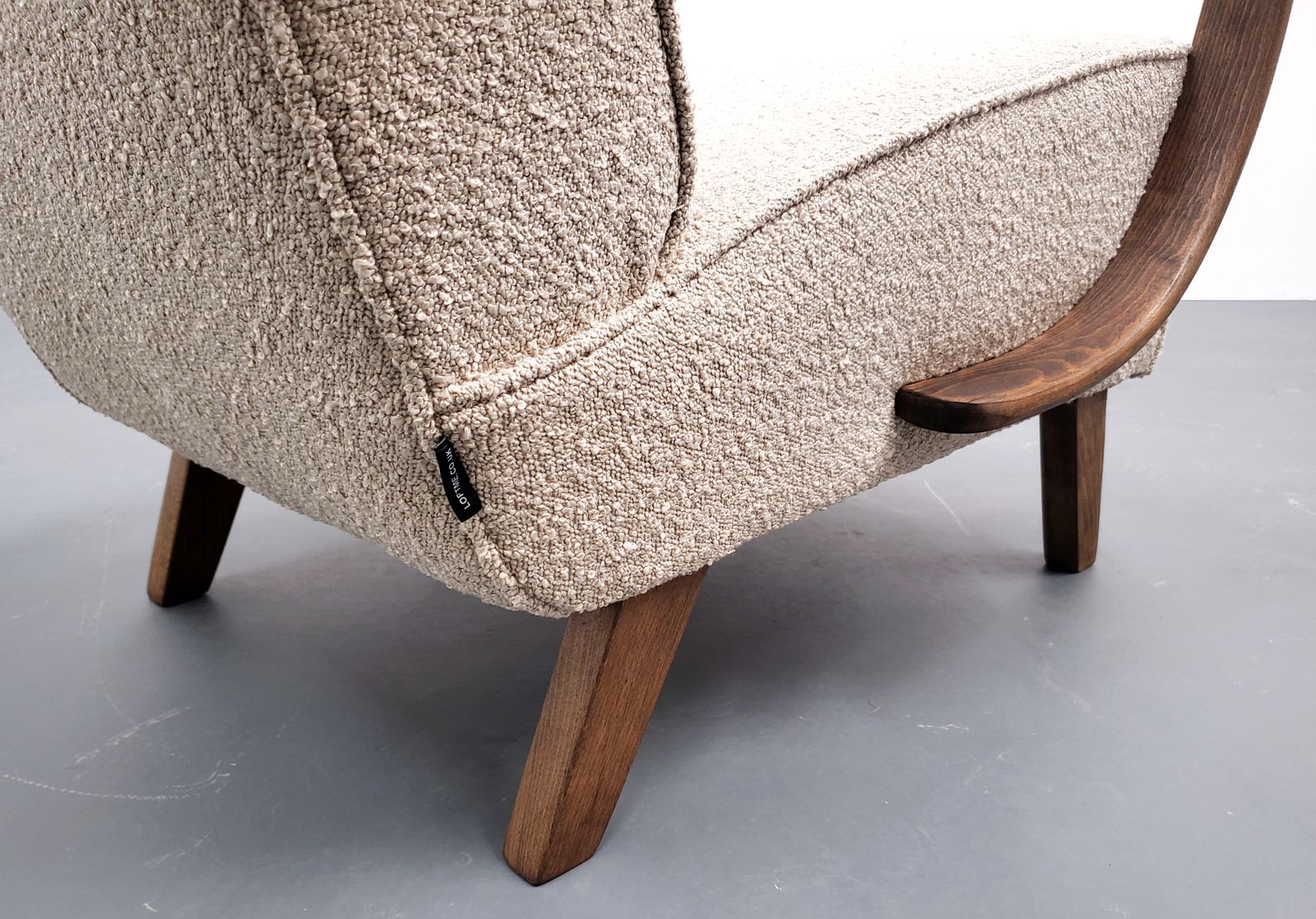 1930 Jindrich Halabala Bentwood Armchair In Beige Boucle photo buy