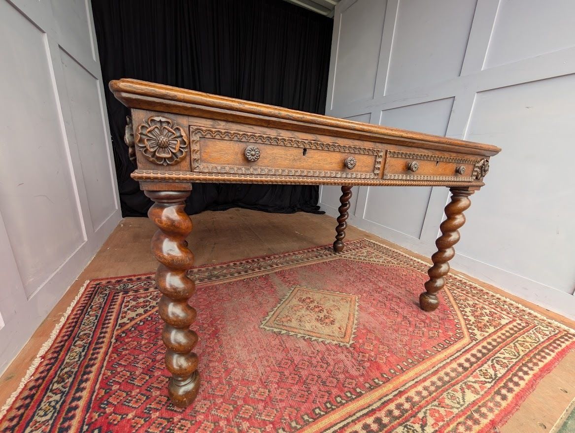 A Unique And Bespoke English 19th Century Neo Jacobean Oak Architects’ Desk photo buy