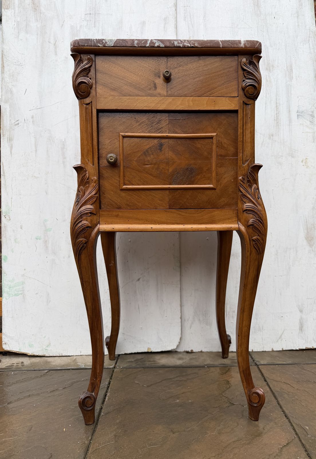 Gorgeous French Louis Style Marble Top Bedside / Side Table – Great Condition