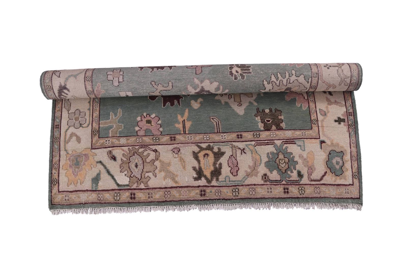 Handknotted Wool Oushak Rug: 9x12 Turkish Style Floor Covering. photo furniture