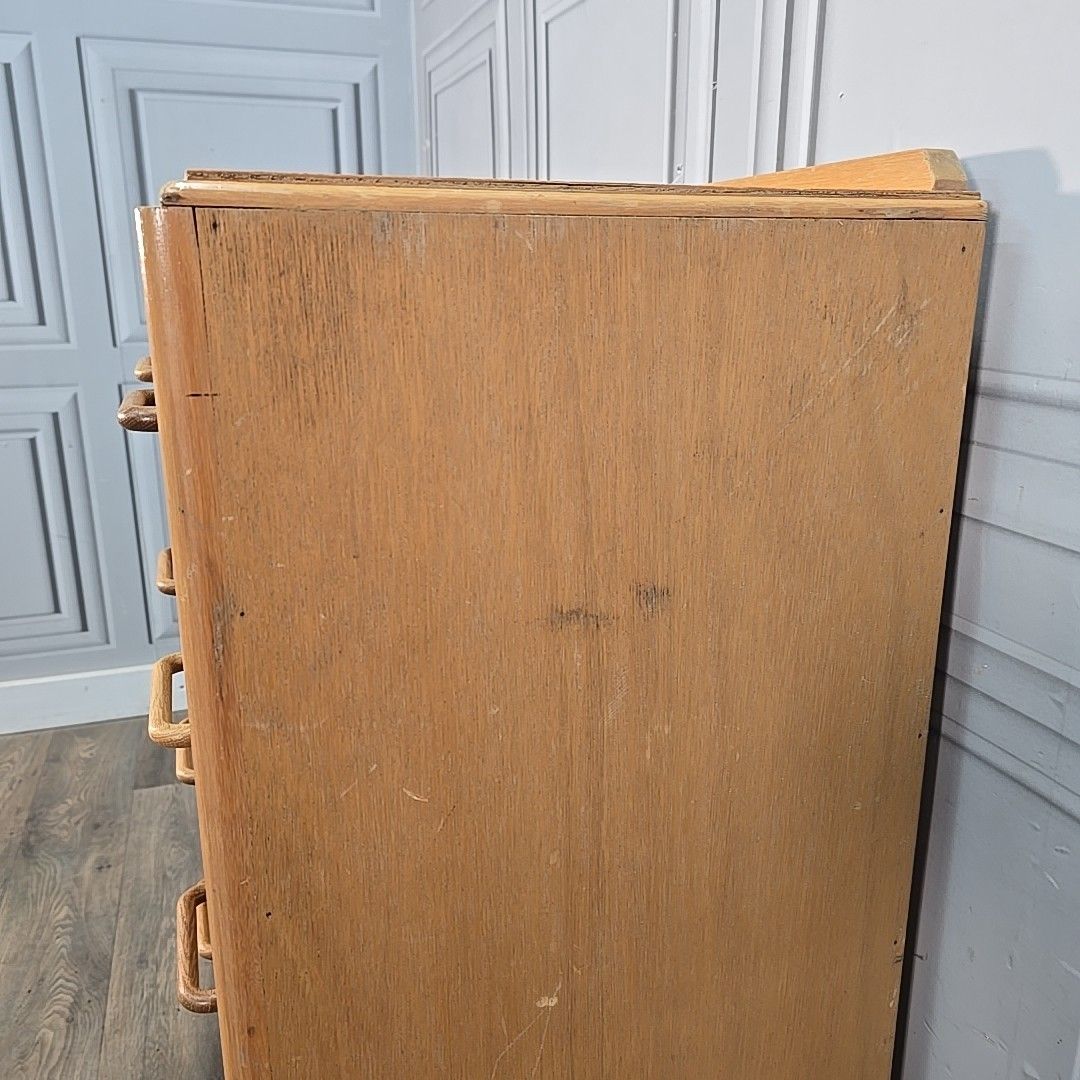 photo furniture Vintage Chest Of Drawers Tallboy Mid Century Modern Oak Commode Retro Mcm