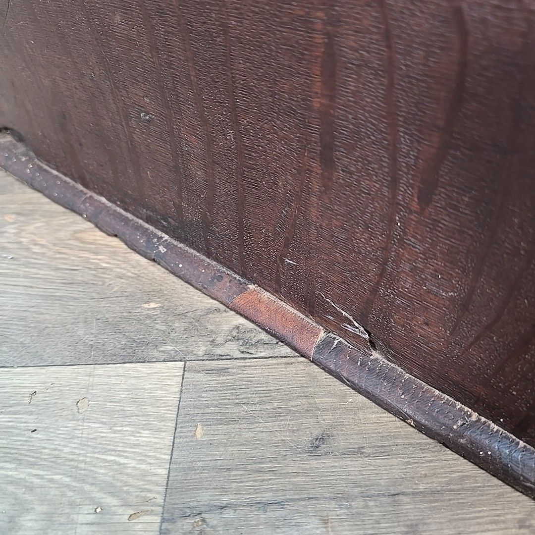 480.0 Antique Oak Chest Bible Deed Box 17th Century Floral Carved Coffer Trunk Wood photo